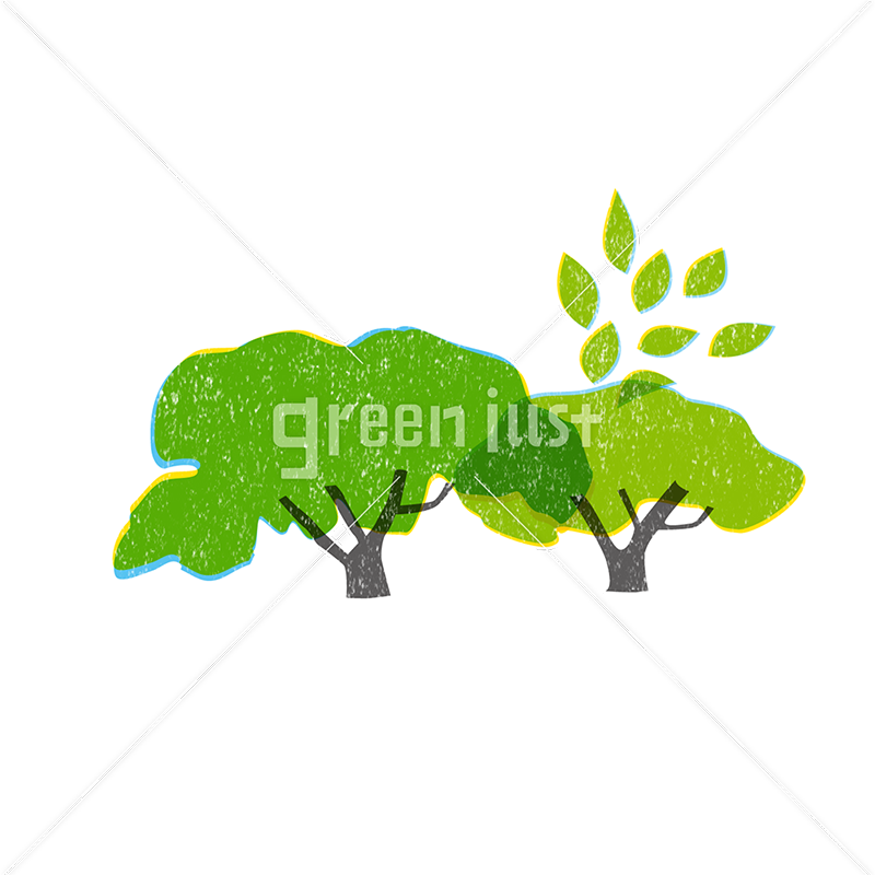 並んだ木 の無料イラスト Green Illust